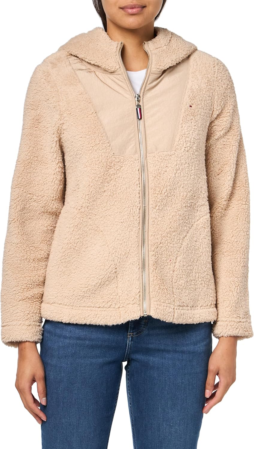 

Женская куртка Tommy Hilfiger из шерпы на молнии, Light Fawn