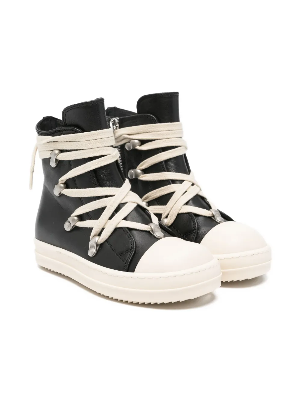 

Высокие кеды на шнуровке Rick Owens Kids, черный