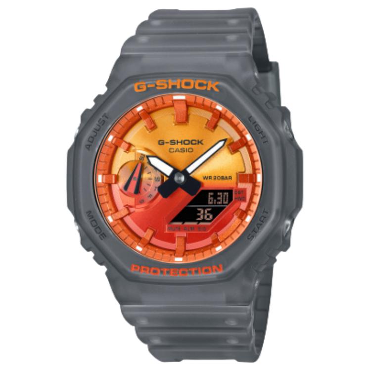 

CASIO Часы 2100 Series Quartz Movement Resin Strap Watch Unisex Orange Watch Dial, Orange Watch Dial