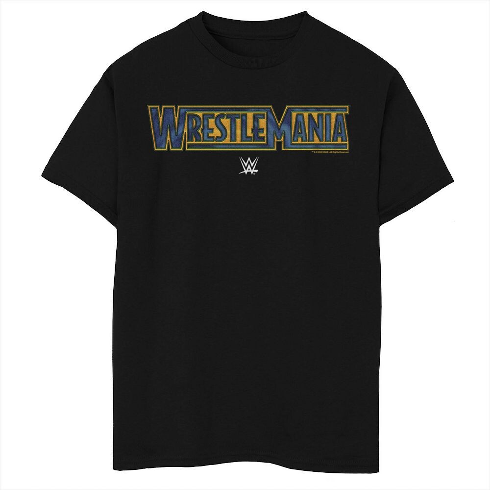 

Футболка с синим и золотым логотипом для мальчиков WWE WrestleMania Licensed Character, черный
