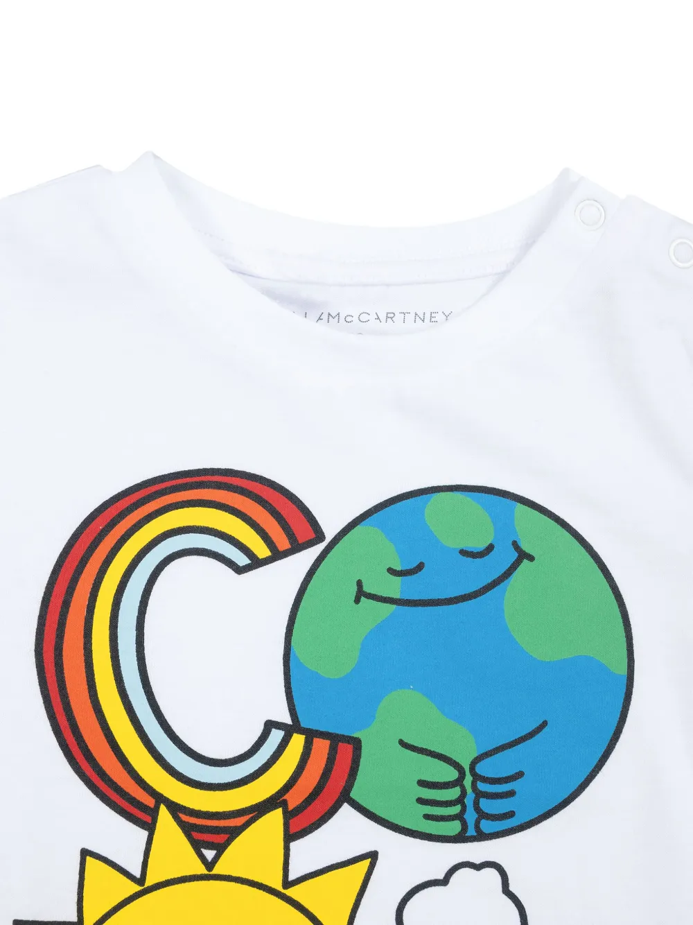 Футболка с графическим принтом Earth Friends Stella McCartney Kids, белый — фото 3