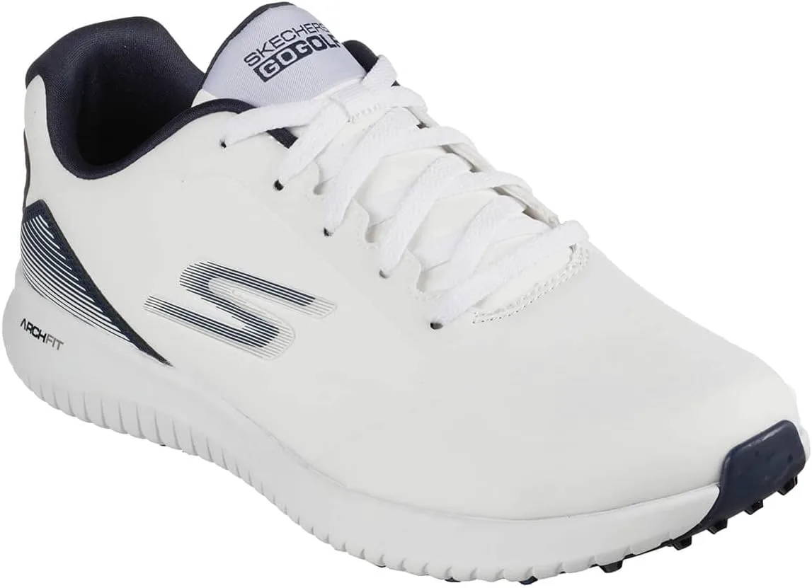 Мужские кроссовки для гольфа Skechers Max 2 Arch Fit водонепроницаемые без шипов, белый/синий — фото 3