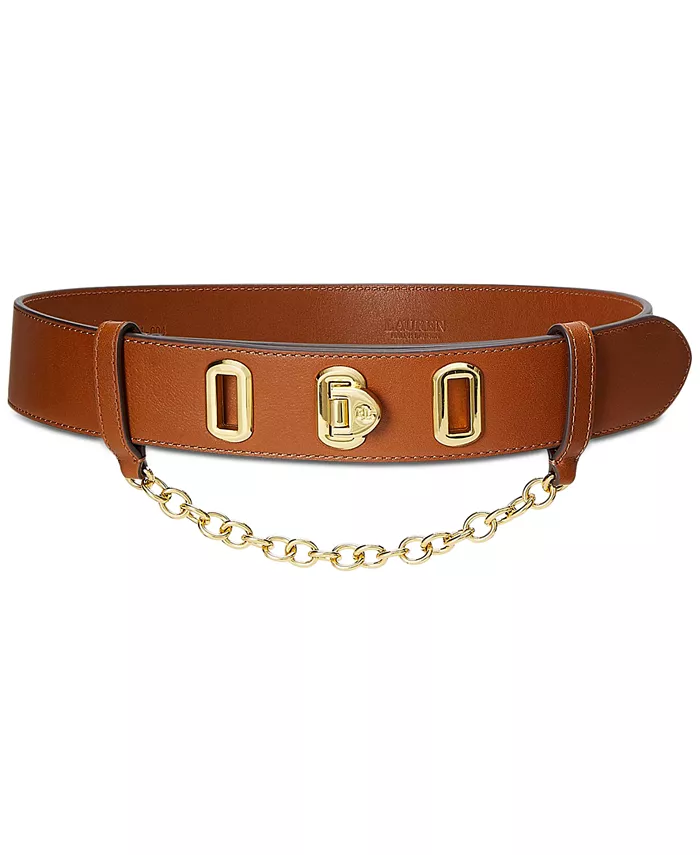 

Женский кожаный ремень с поворотной застежкой Flip Lock Lauren Ralph Lauren, коричневый