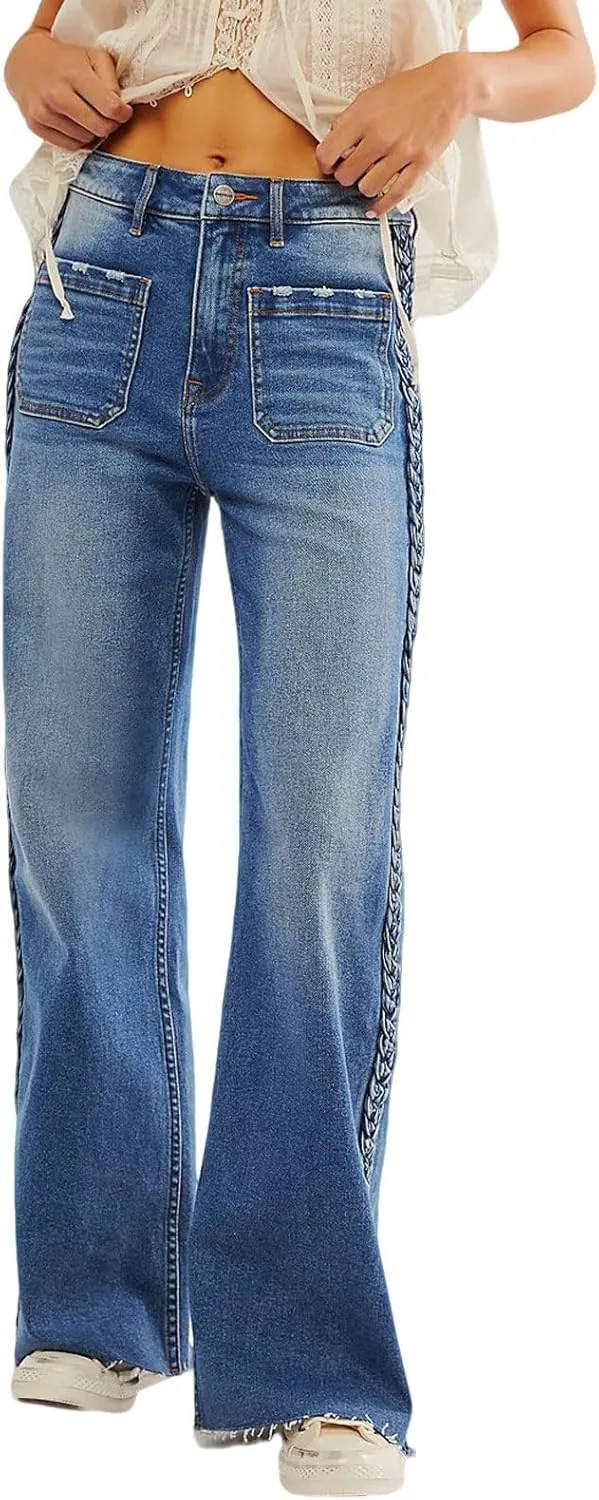 

Женские джинсы loveimgs Y2k Mid Rise Wide Leg Flare