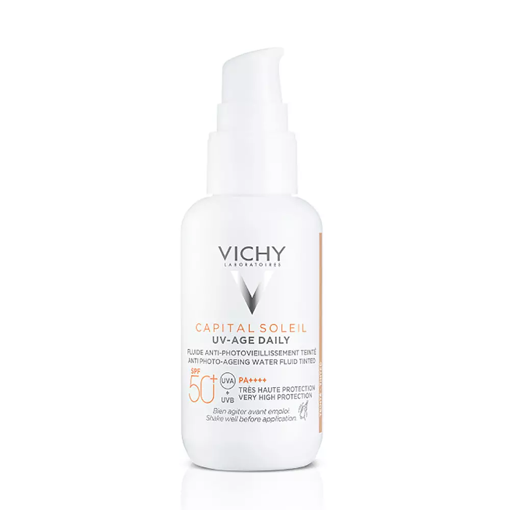 Солнцезащитный крем Capital Soleil Uv-Age Daily Water Fluid Con Color Spf50+ Vichy Laboratoires, 40 мл — фото 3