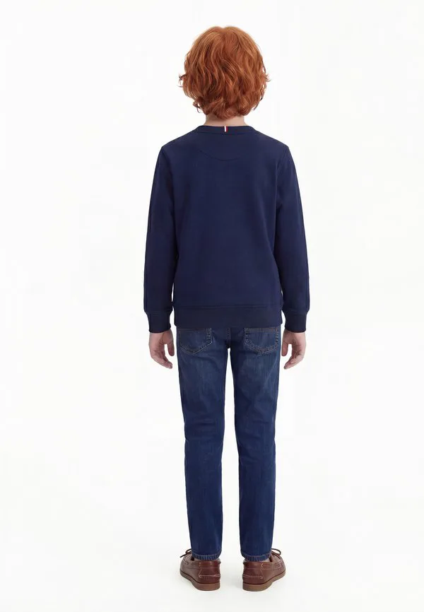 Толстовка с круглым вырезом и аппликацией в виде флага наследия. Tommy Hilfiger, Dark Night Navy — фото 2