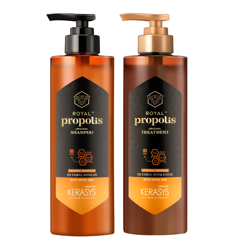 

Набор шампуня и кондиционера Bee Glue для ухода за волосами, разглаживающий, 500 мл*2 AEKYUNG KERASYS, propolis shampoo 500ml + conditioner 500ml