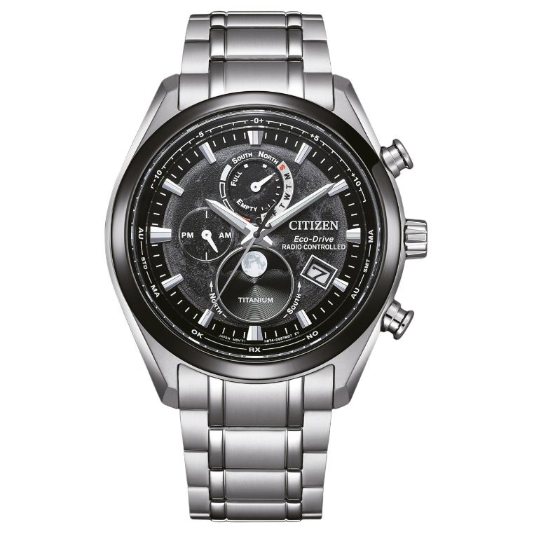 

CITIZEN Мужские часы с кварцевым механизмом, водонепроницаемые до 100 м, на ремешке из Super Titanium, черный циферблат