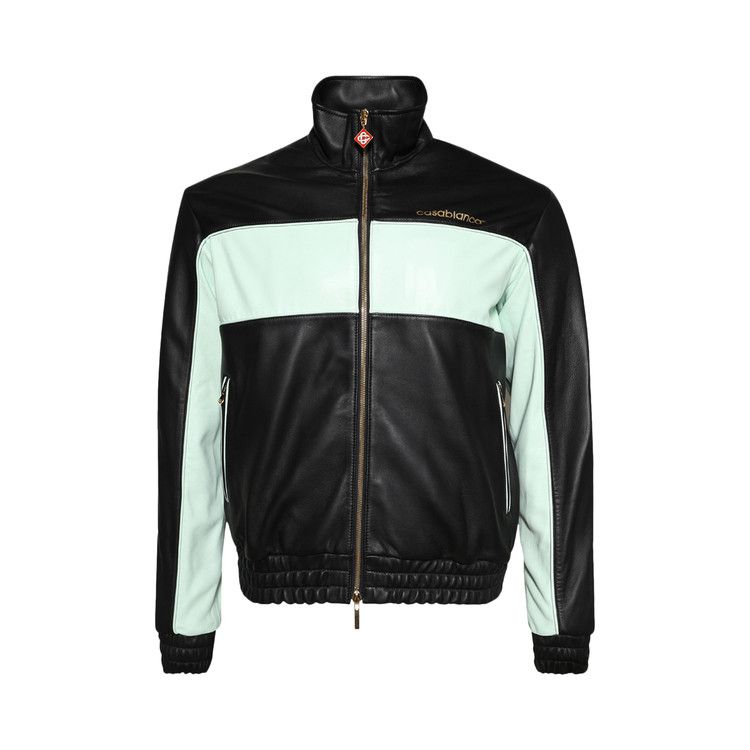 

Спортивная куртка Casablanca Monogram Leather Track Jacket, Black/Mint