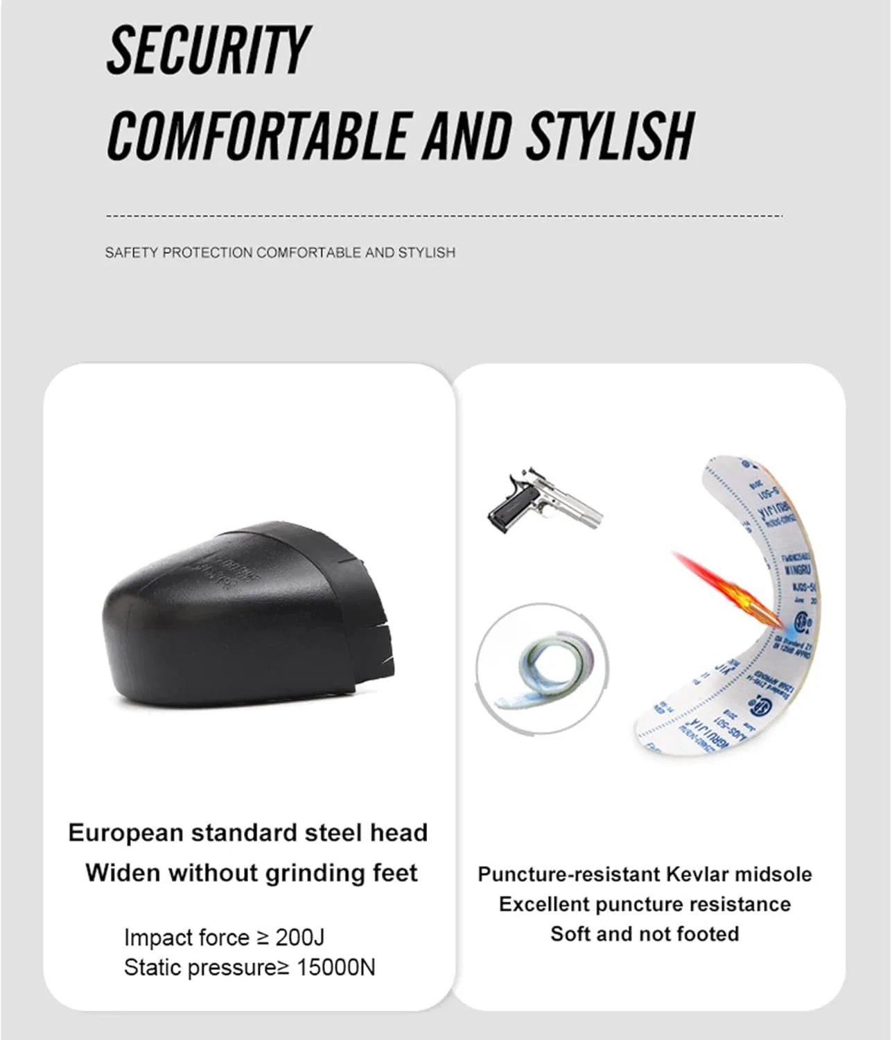 

Мужские кроссовки с стальным носком Micoklinlin, легкие, водонепроницаемые, защитная обувь с противоскользящей и проколоустойчивой подошвой, черный