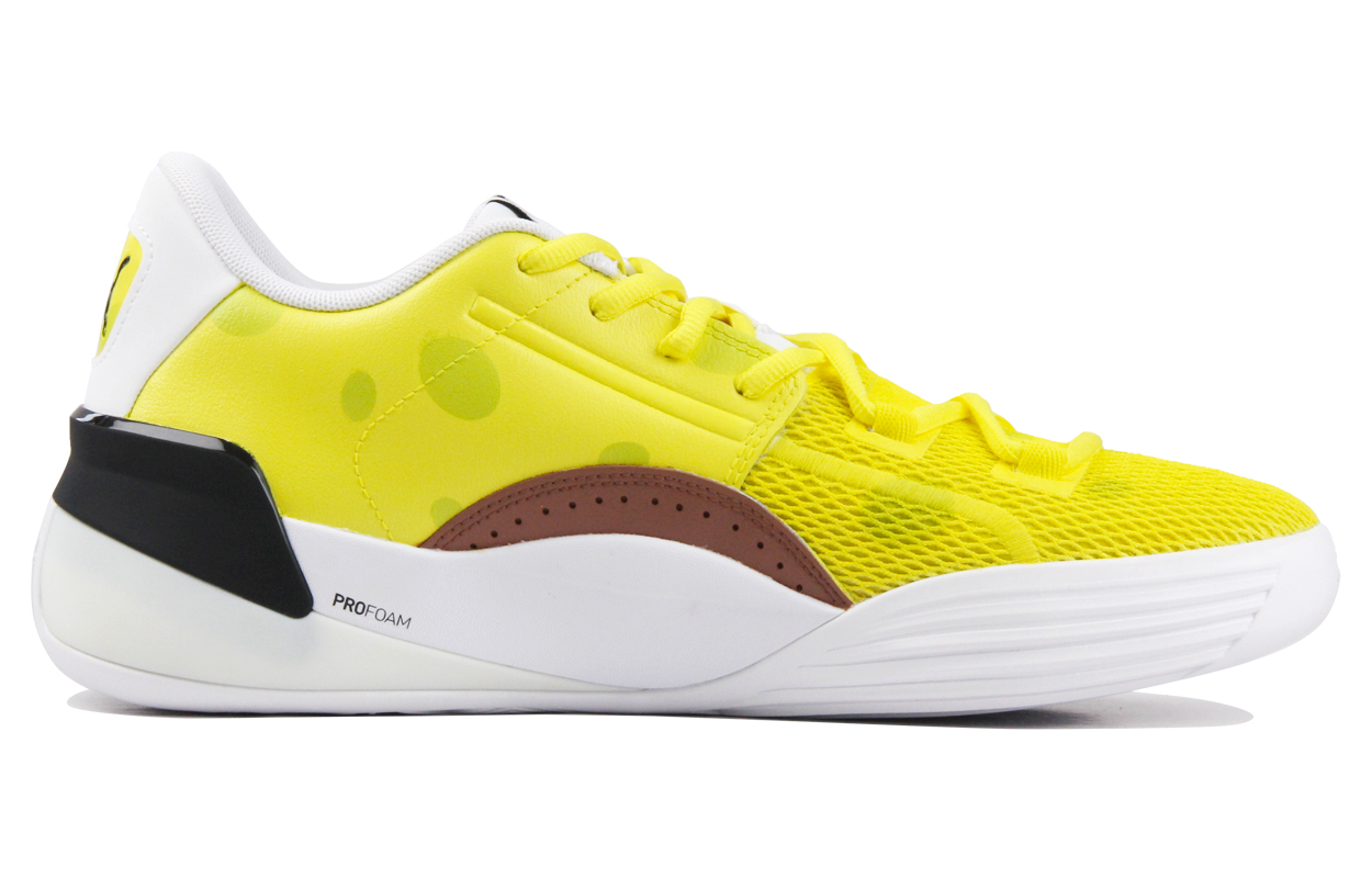 Кроссовки баскетбольные Clyde Hardwood мужские низкие PUMA, жёлто-коричневые — фото 2