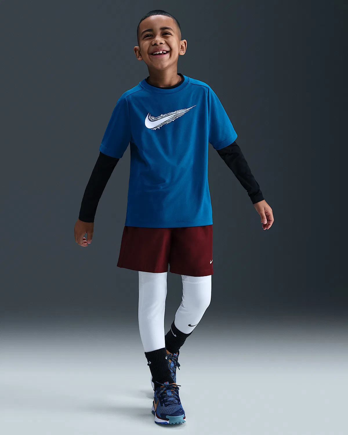Детские компрессионные леггинсы Nike Pro Dri-FIT, White/Black