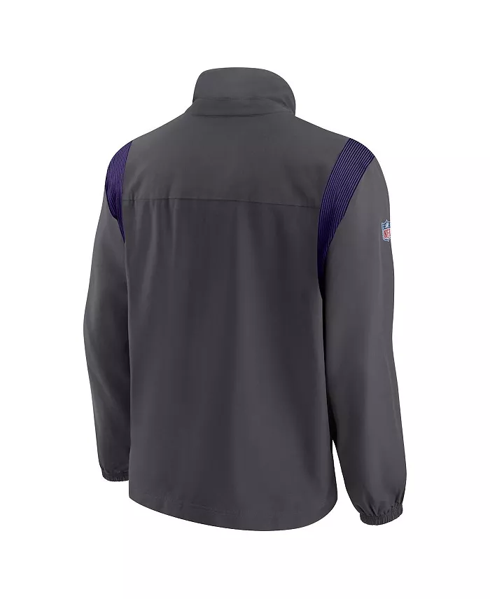 Мужская антрацитовая куртка Minnesota Vikings Sideline с тканым логотипом и молнией по всей длине Nike — фото 3