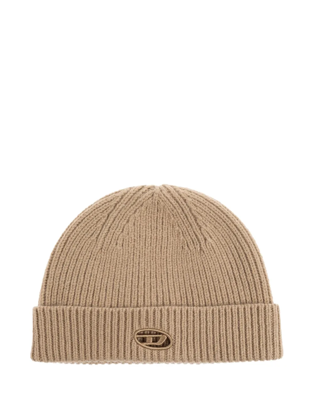 

Шапка бини K-Arac в рубчик с логотипом Diesel, бежевый