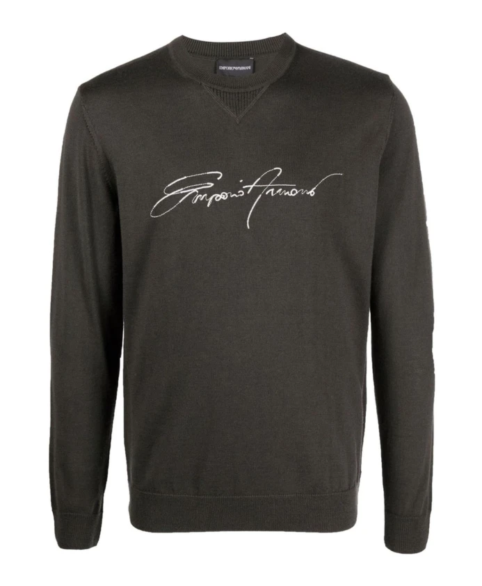 

Вязаный серый свитер Emporio Armani, серый