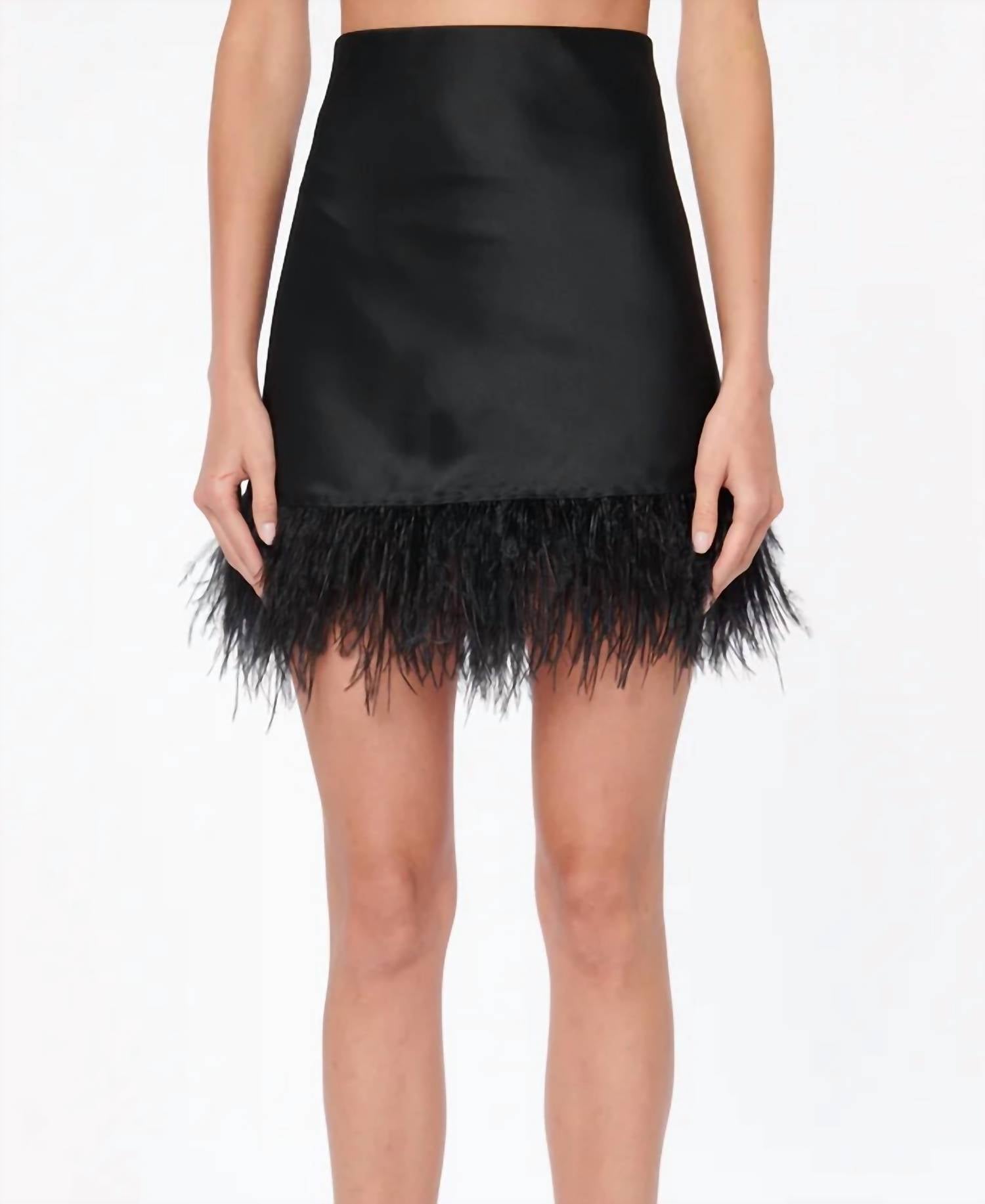 

Мини-юбка Aviva Feather черного цвета Cami NYC