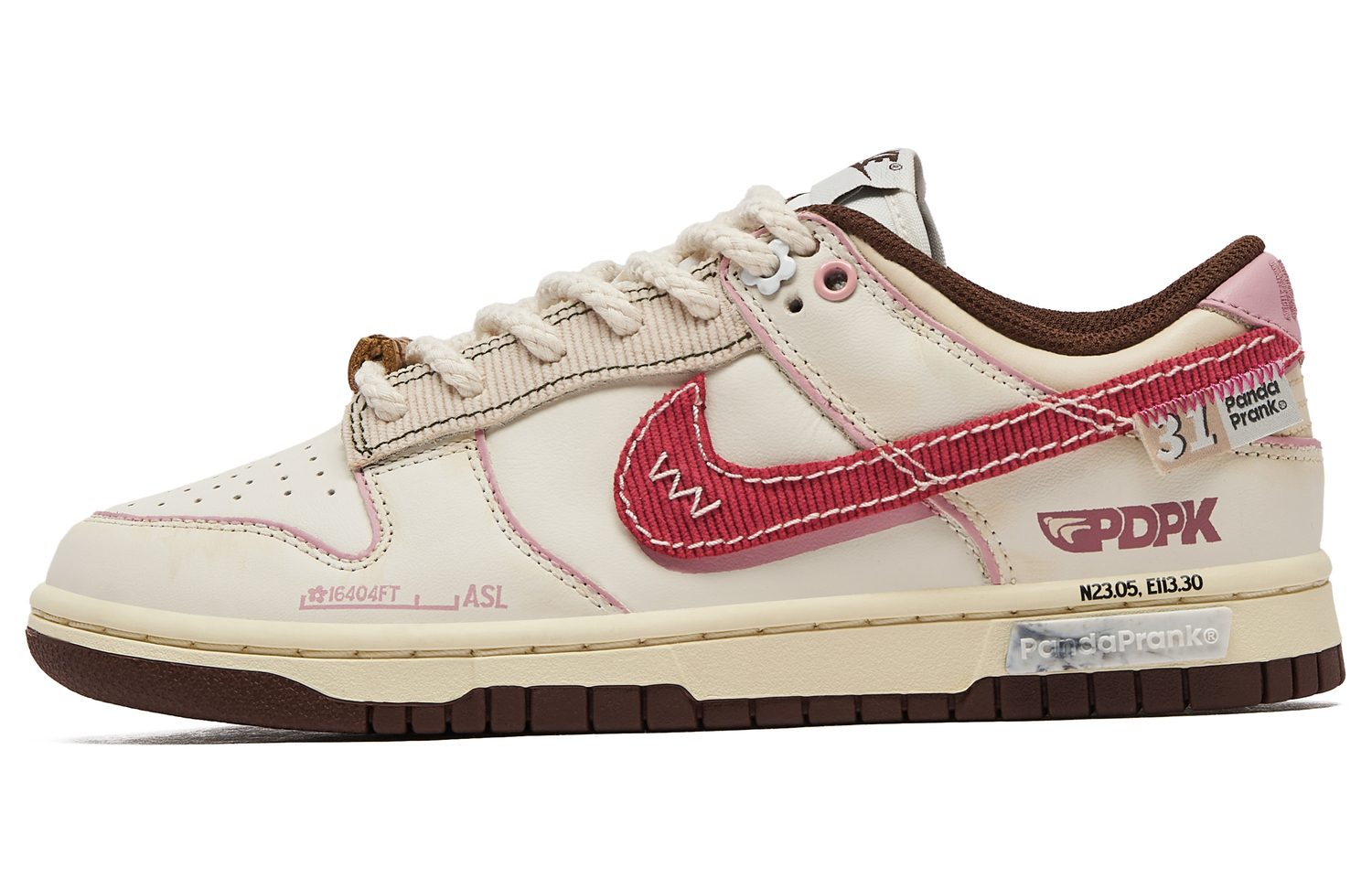 Nike Dunk 'Surfaces In Brown And Sail' Женские противоскользящие износостойкие низкие скейтерские кроссовки Розовый Белый — фото 2