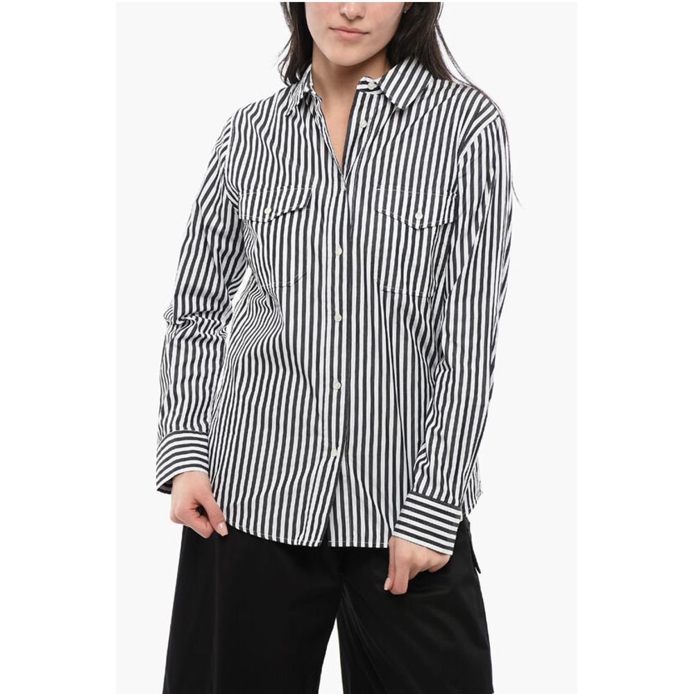

Рубашка Saharan из пряжи в полоску Awning Woolrich, Black and White