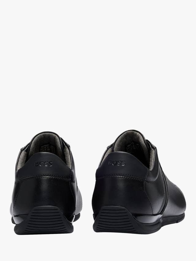 Босс кожаные шнурованные кроссовки HUGO BOSS, Black — фото 3