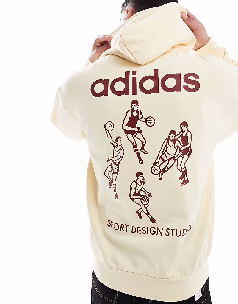 

Толстовка Adidas Originals Wwh в теплом ванильном / любимом рубиновом цвете