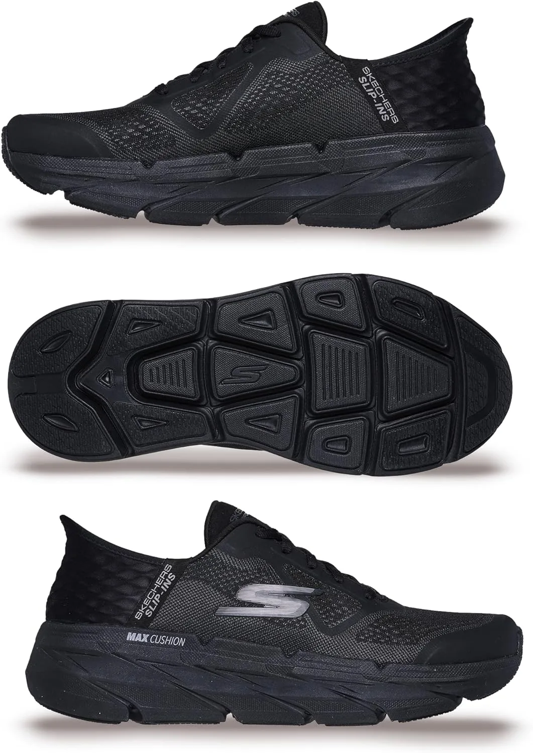Мужские кроссовки Skechers Max Cushioning Premier Ascendant Hands Free без шнурков, черный — фото 2