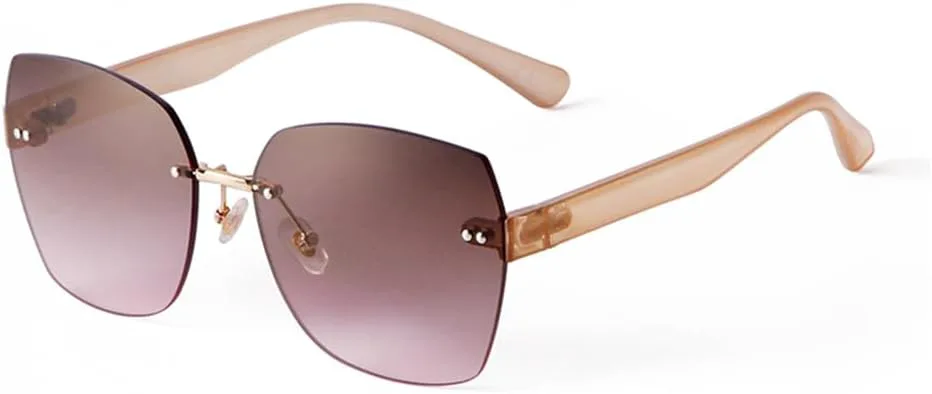 

Женские солнцезащитные очки без оправы «кошачий глаз» с градиентной защитой от УФ-излучения UV400 для занятий спортом на открытом воздухе и путешествий UYPTK, C2 Pink