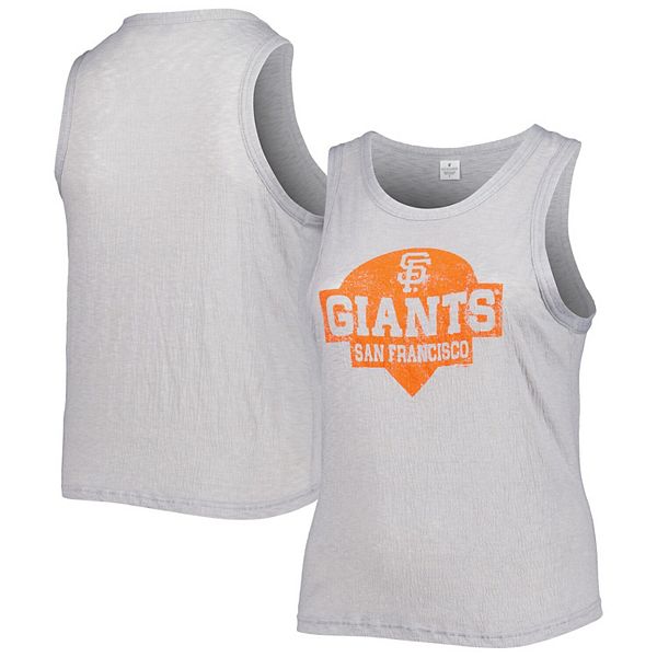 

Женская серая футболка-майка San Francisco Giants Plus Size с высоким воротником Tri-Blend Soft As A Grape