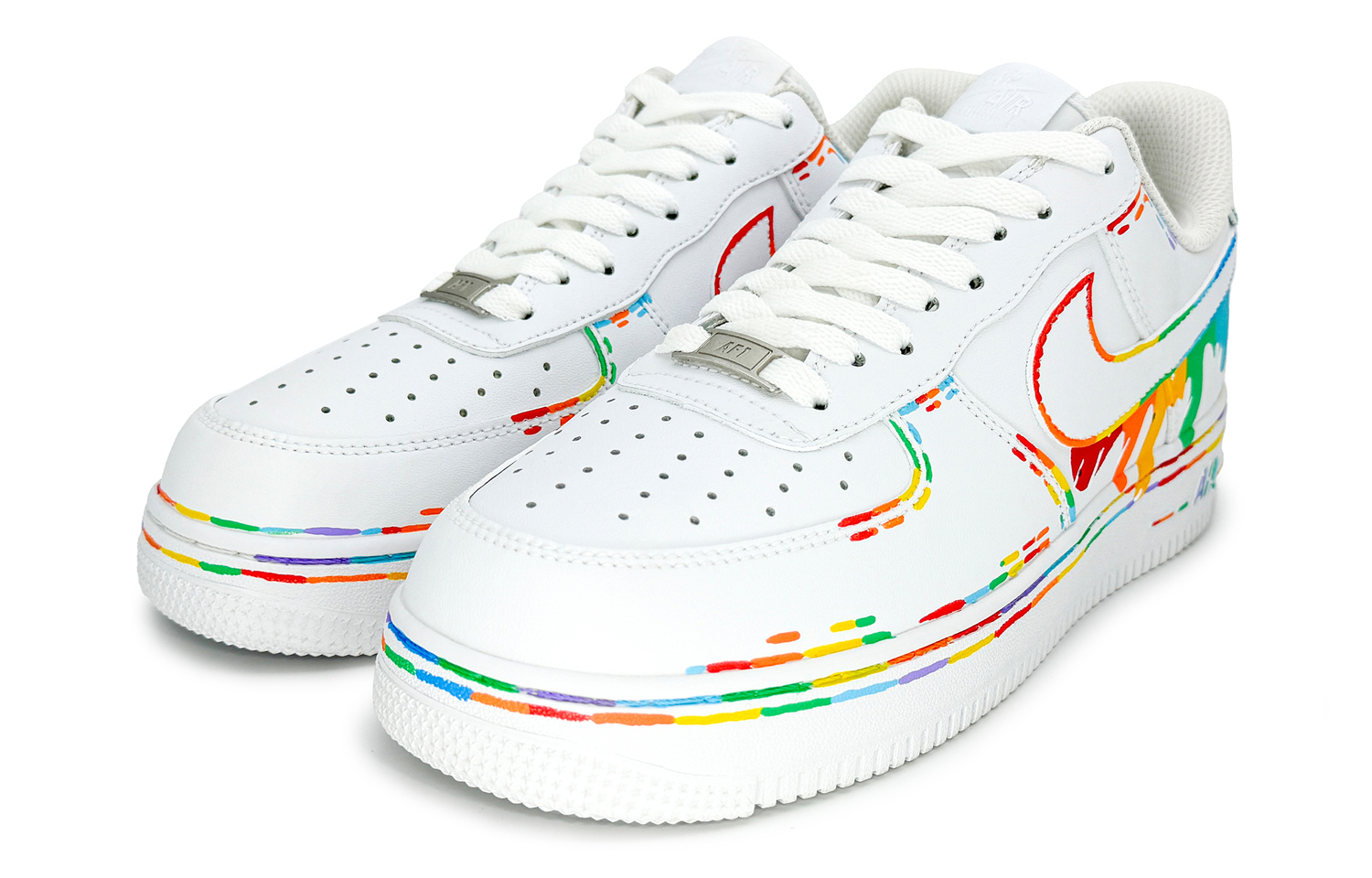 Nike Кроссовки Air Force 1 с противоскользящей подошвой и амортизацией, низкие, для скейтбординга, мужские, белые, цвет White — фото 3