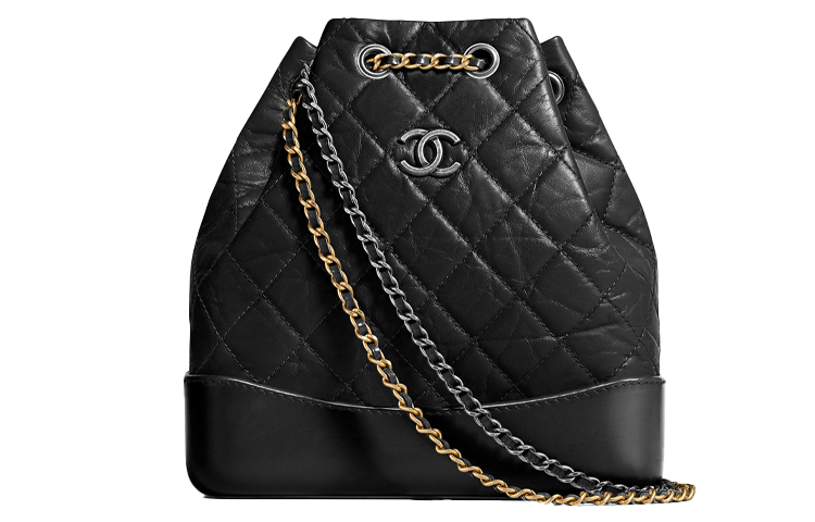 

Сумка-рюкзак из кожи Gabrielle Cow Leather Backpack Trumpets Женская Чёрная CHANEL
