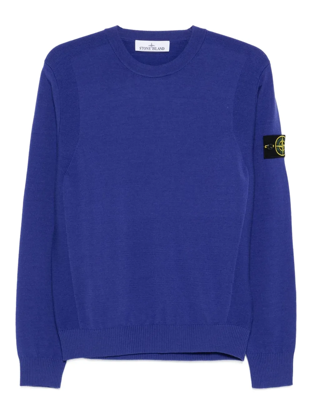 

Свитер с круглым вырезом и нашивкой-логотипом Stone Island, синий