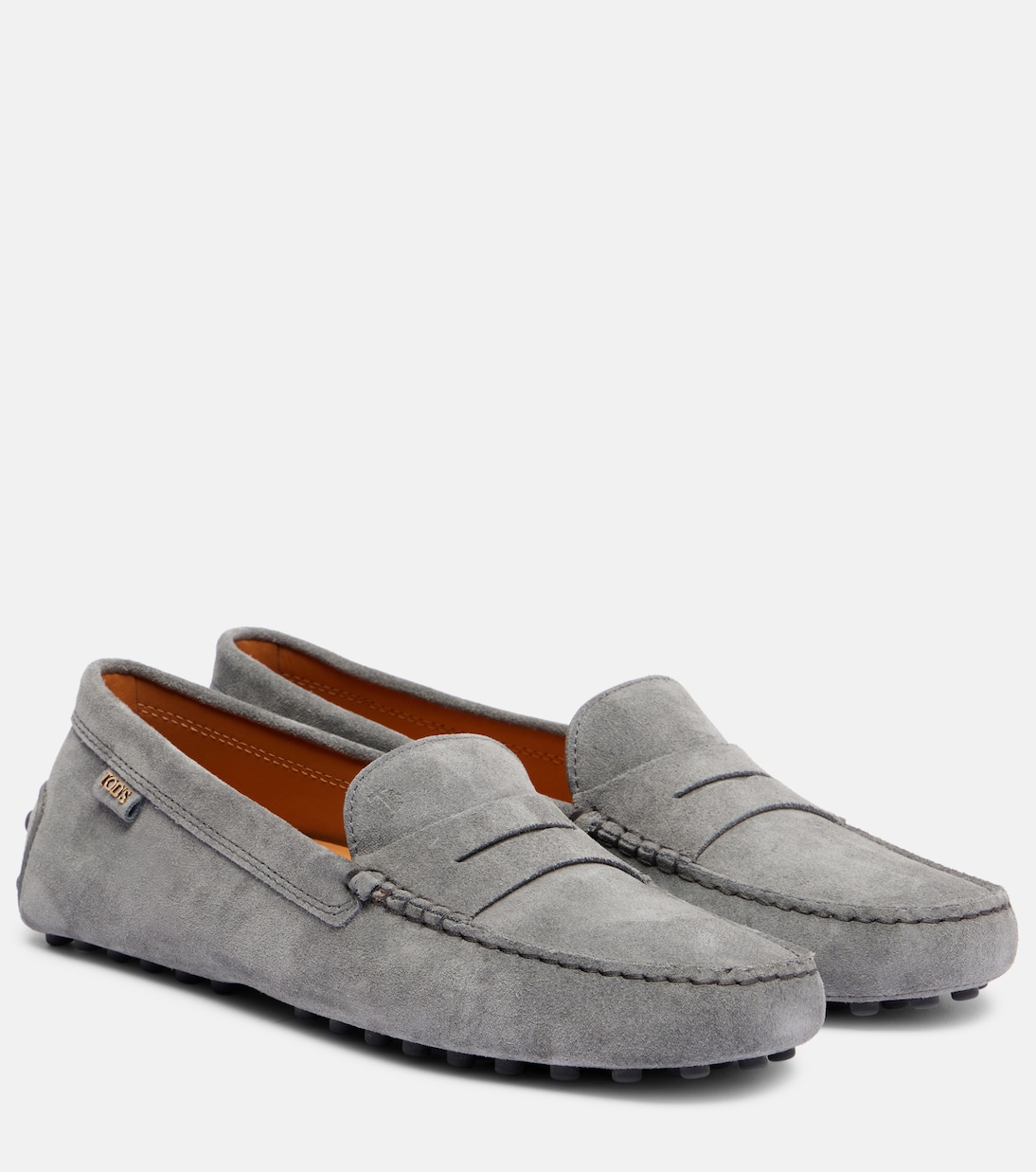 Гоммино замшевые мокасины для вождения Tod's, Grigio Elephant