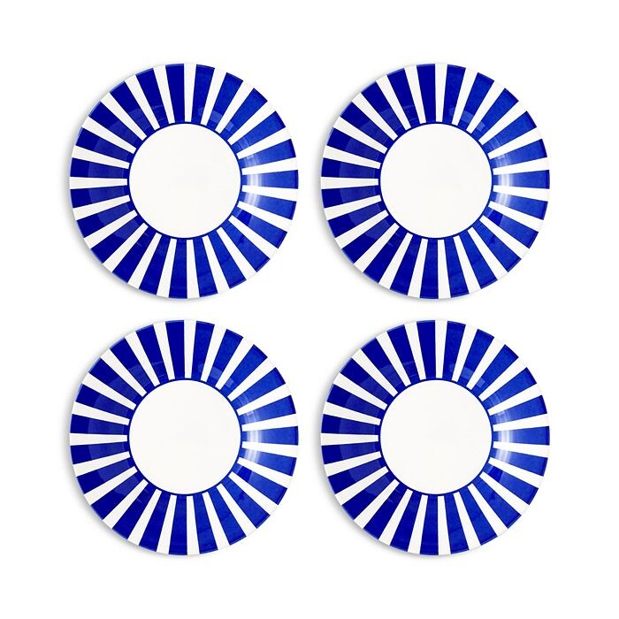 

Spode Blue Italian Steccato Тарелки для лакомств в жирную полоску, набор из 4 шт, синий