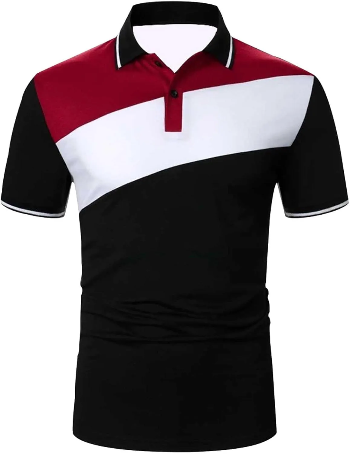 Мужская поло с воротником на пуговицах, короткий рукав, модная облегающая футболка с карманом
