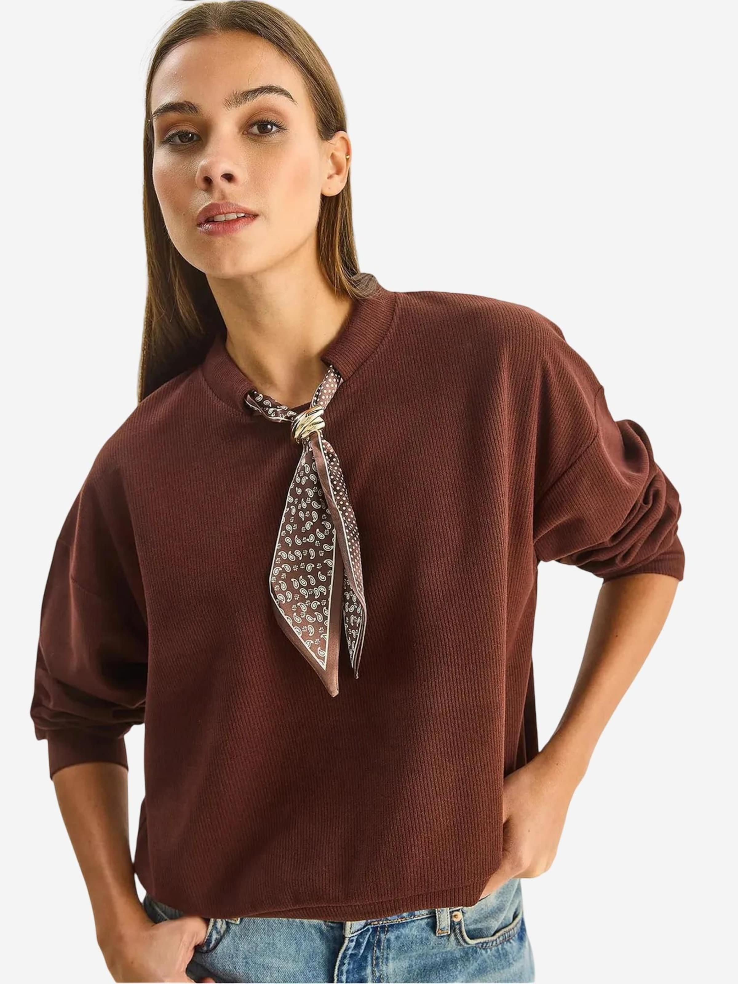 

Bianco Lucci Свитшот в коричневом цвете, Коричневый, Bianco Lucci Свитшот в коричневом цвете