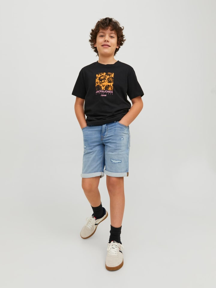Джинсовые шорты длиной до колена JJIRICK синего цвета Jack & Jones — фото 2