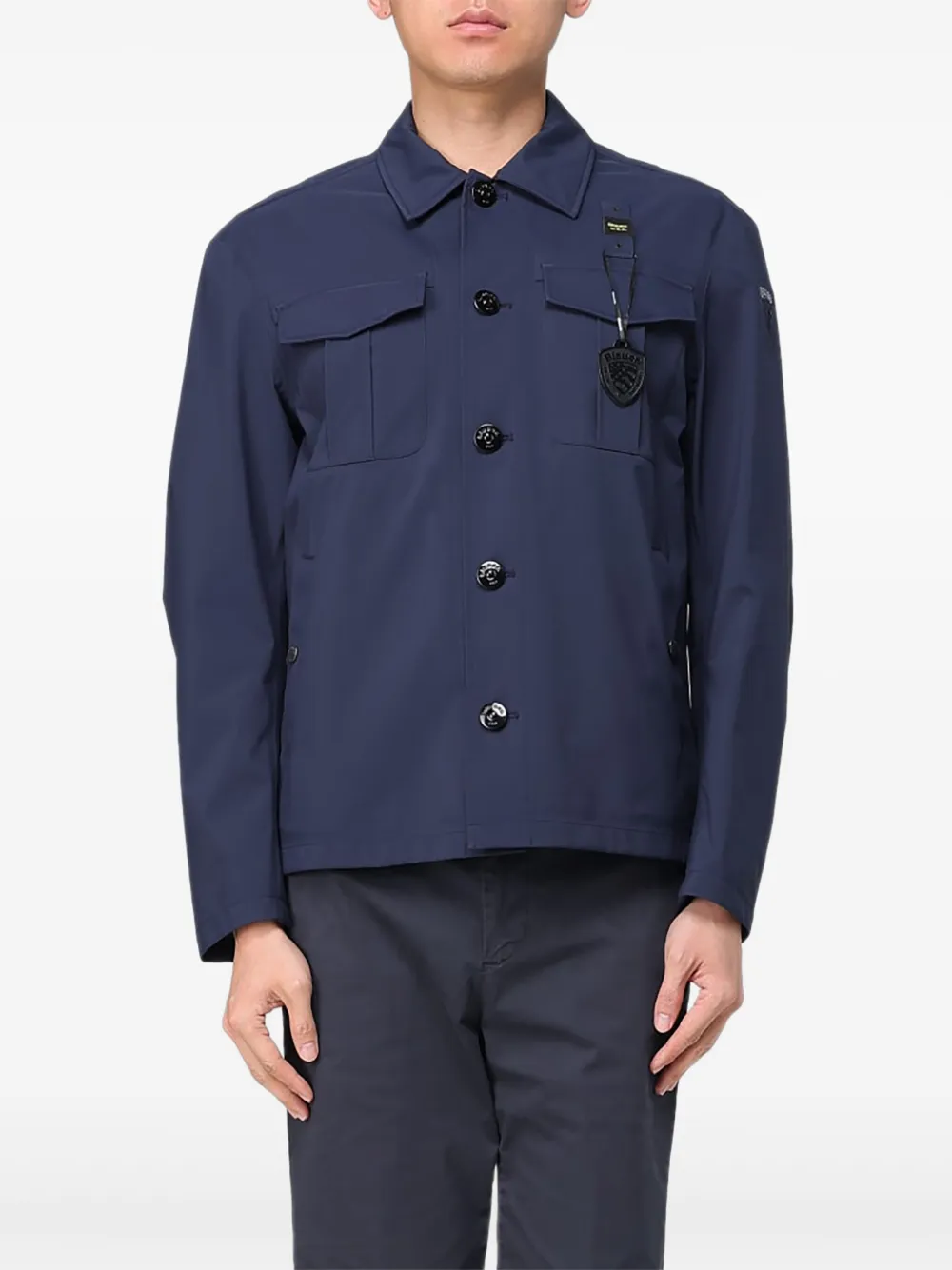 

Куртка на пуговицах с карманами Blauer, синий