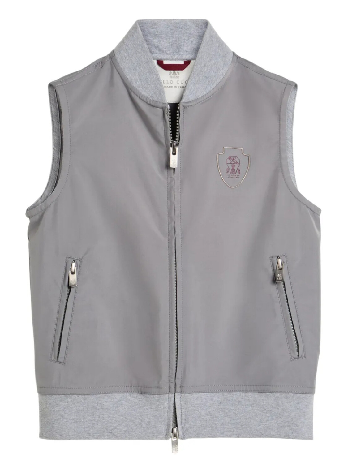 Brunello Cucinelli Kids жилет на молнии, серый