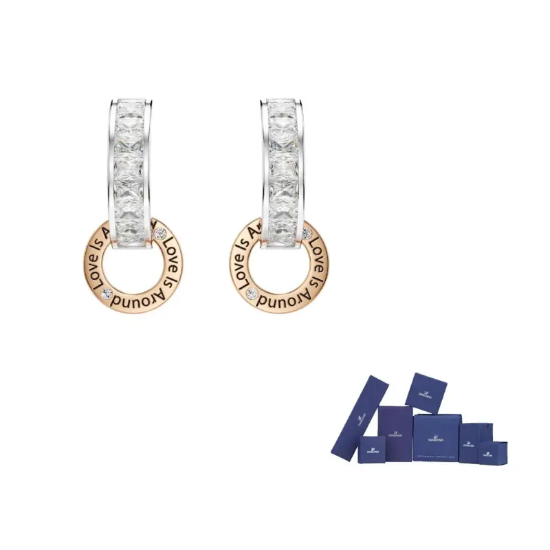 

Swarovski Синтетический фианит, искусственный кристалл, металлические серьги Women's Multicolor