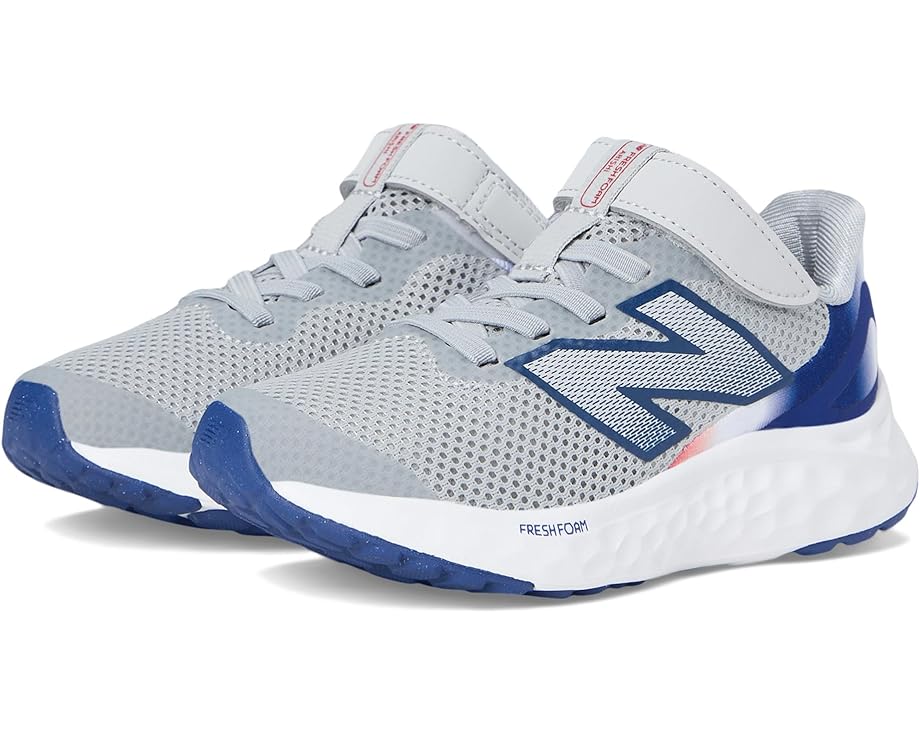 

Кроссовки New Balance Kids Fresh Foam Arishi v4 Bungee Lace with Top Strap, цвет Raincloud/Inkwell/True Red