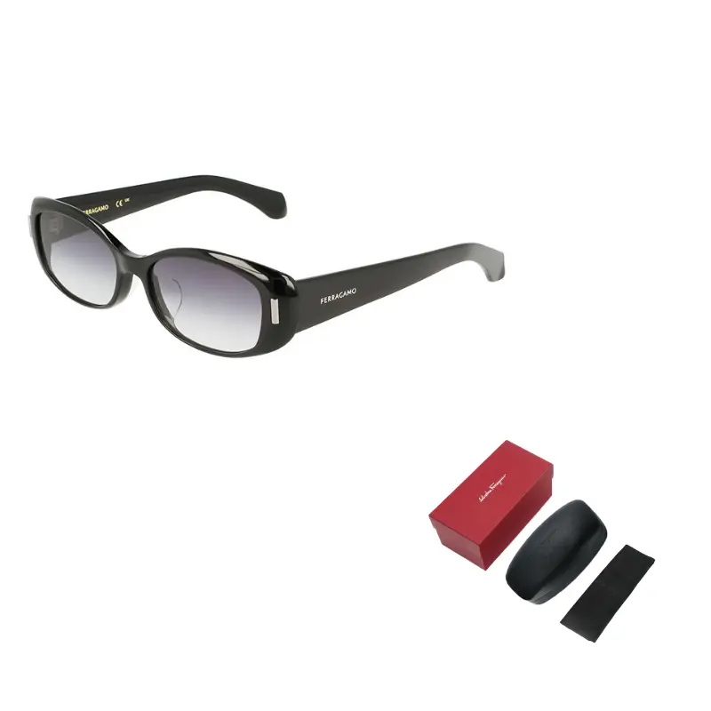 

Ferragamo Овальные солнцезащитные очки с пластиковой оправой унисекс черные, 001