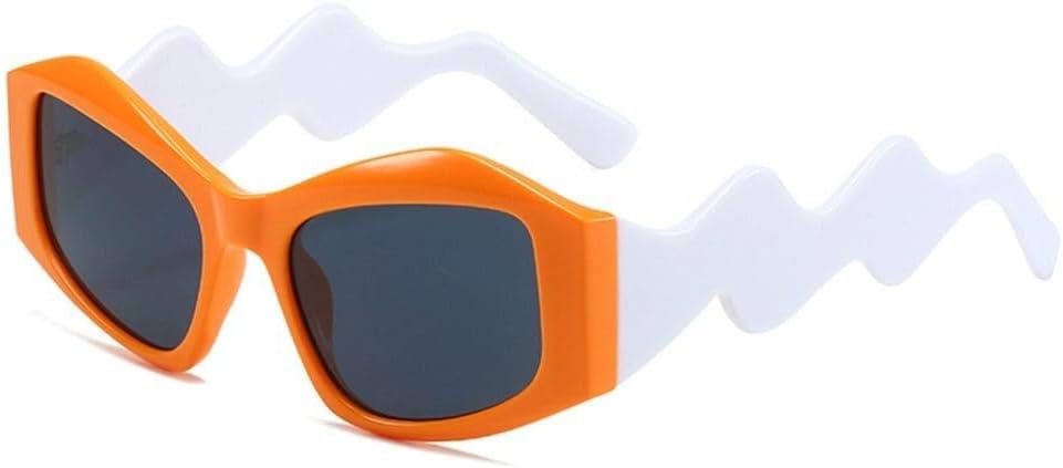 

Солнцезащитные очки MUTYNE с изогнутыми дужками, «кошачий глаз», модные панк-винтажные очки, роскошные солнцезащитные очки с защитой от УФ-излучения UV400, Orange White