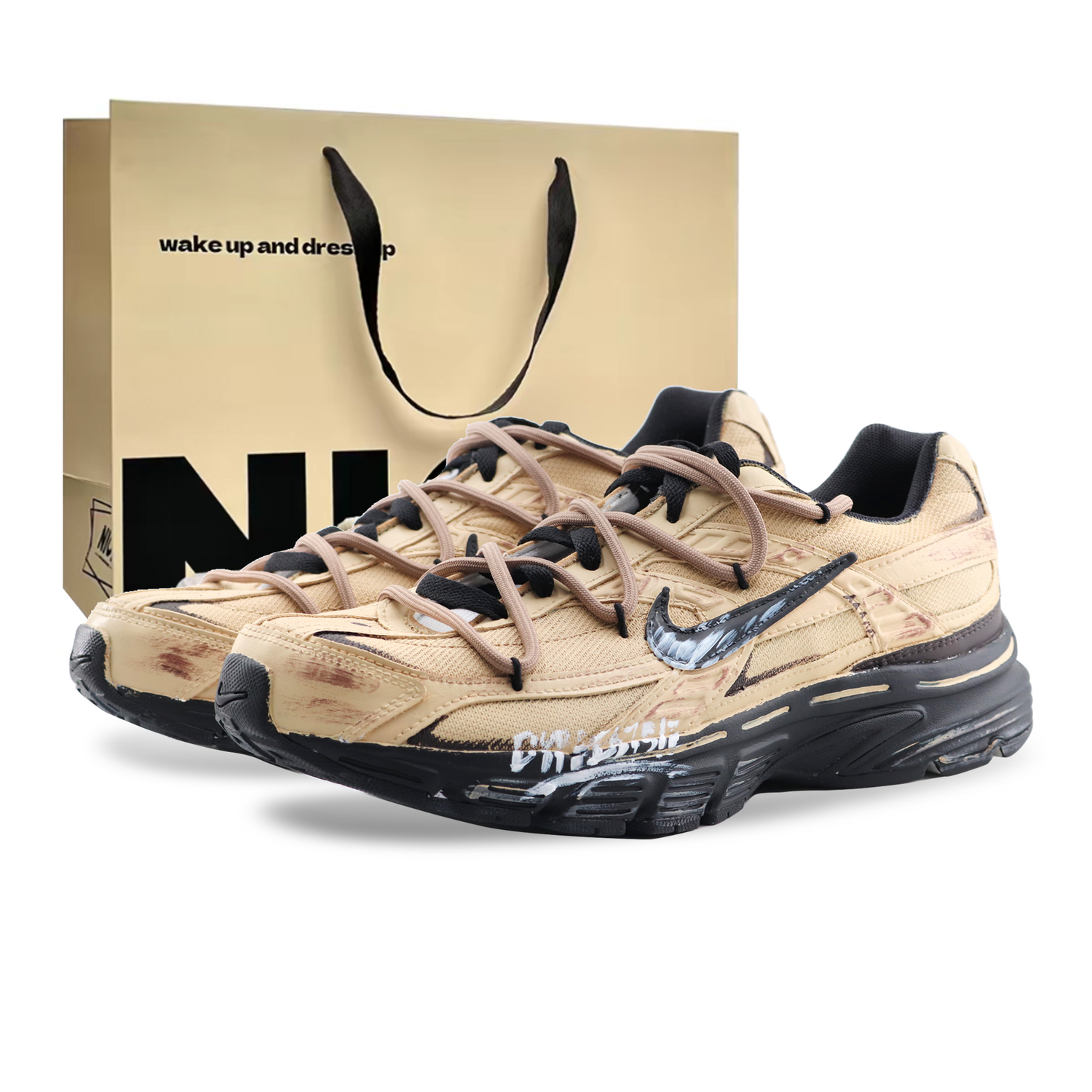 

Nike Износостойкие, дышащие низкие повседневные беговые кроссовки Initiator, унисекс, коричневый