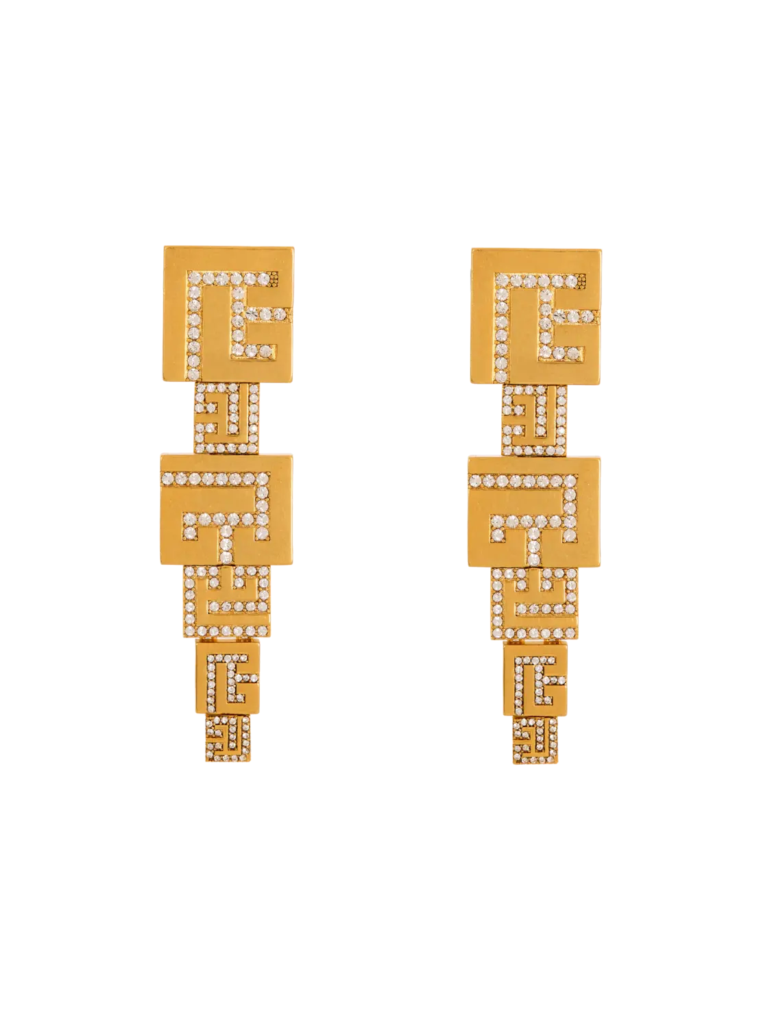 

Серьги-подвески 3D PB с кристаллами Balmain, золото