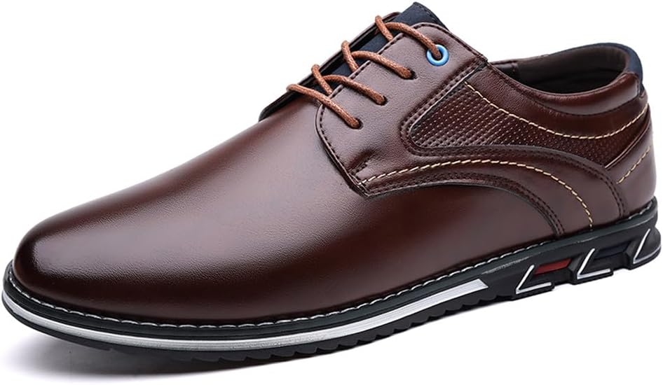 

Мужские премиальные стильные оксфорды с шнуровкой для повседневной носки, прогулок, бизнеса и вождения Welrung, коричневый