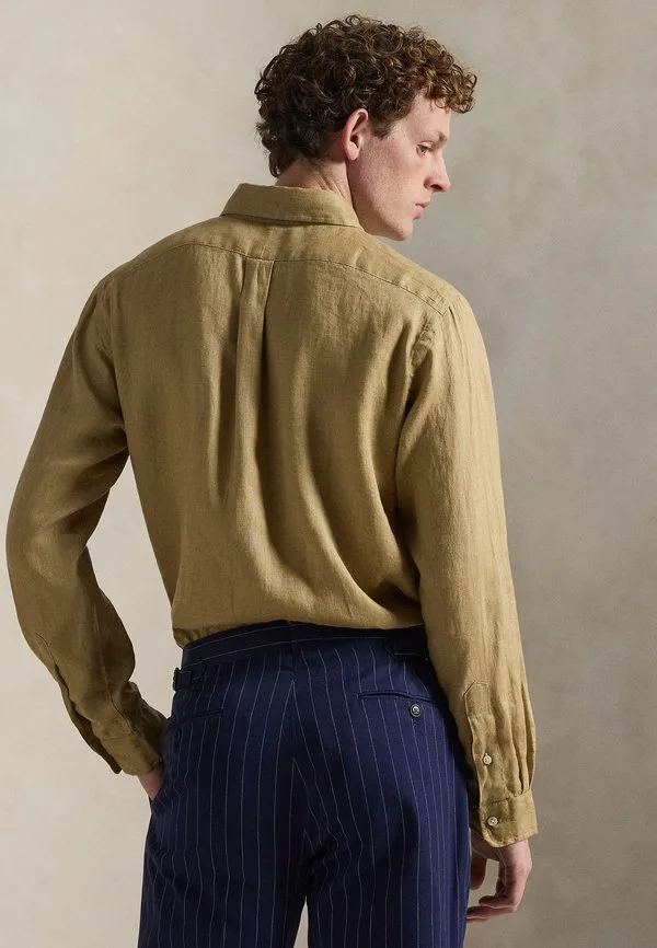Приталенная льняная рубашка Polo Ralph Lauren, Beige — фото 3