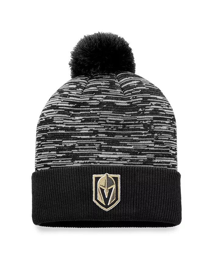 

Мужская черная вязаная шапка с манжетами и помпоном Vegas Golden Knights Defender Fanatics