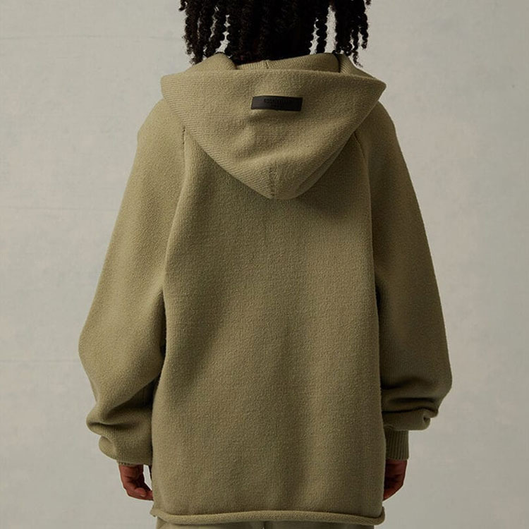Детский свитшот Fear Of God Essentials, серо-зеленый — фото 4
