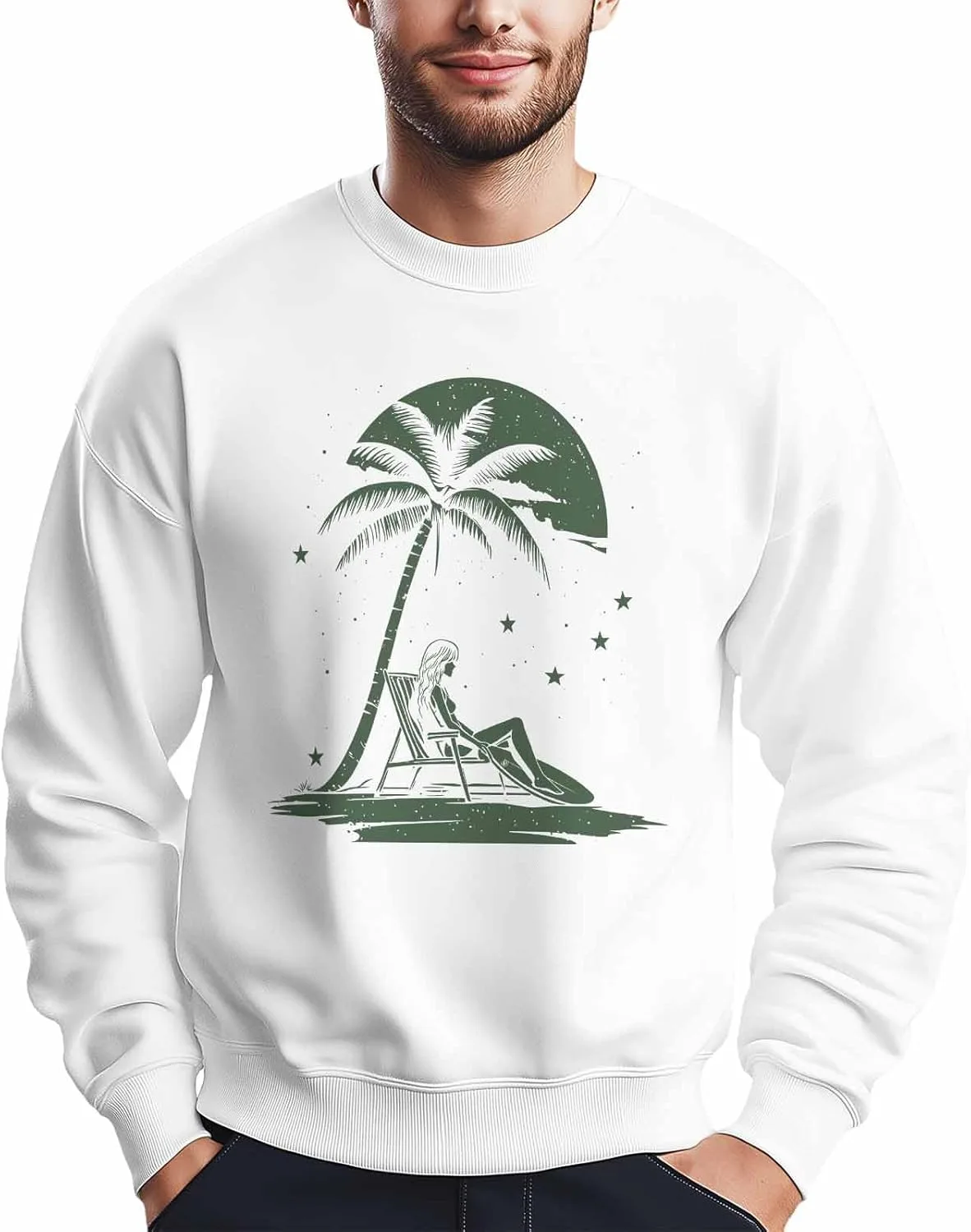 

Мужской свитшот с принтом Coconut Tree Girl Vacation Winvebermior