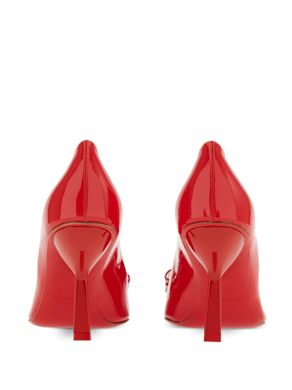 Туфли-лодочки Ferragamo Vara Bow из лаковой кожи на каблуке 85 мм Salvatore Ferragamo, красный — фото 3