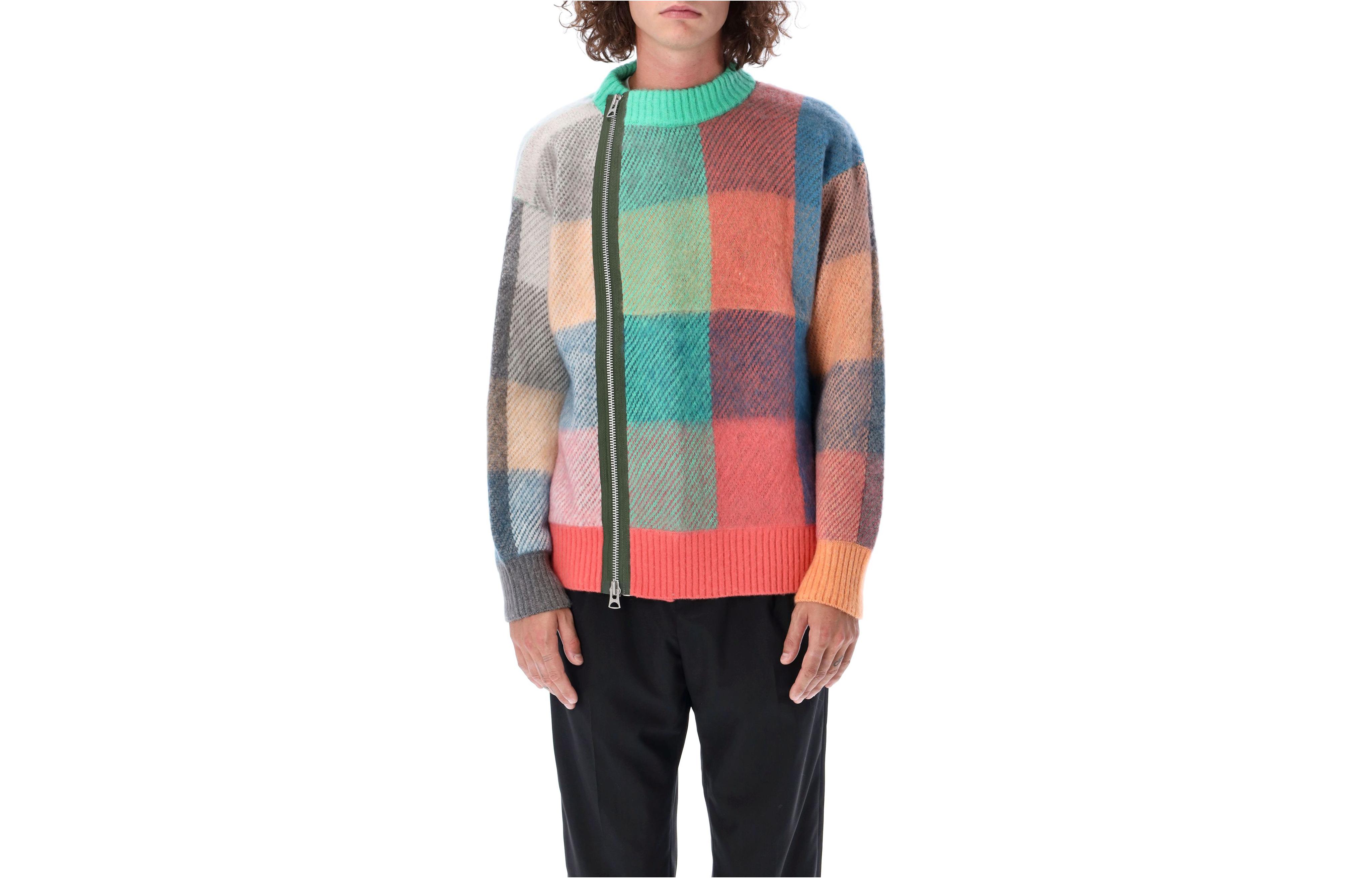 

Вязаный джемпер в клетку Sacai, мультиколор